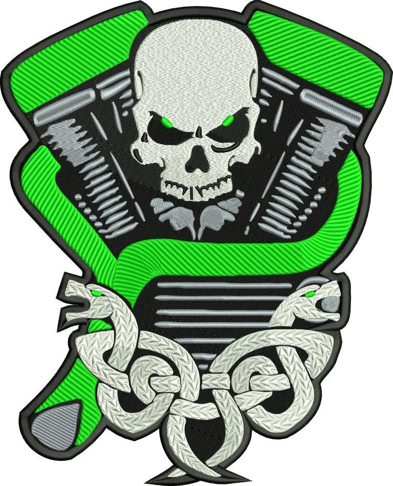 Skull and engine